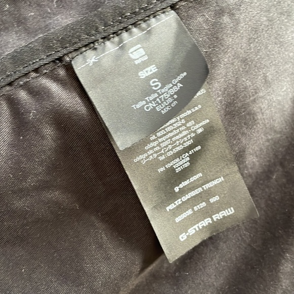 G-Star - Men’s Lightweight Black Trench, Size Small - Picture 8 of 8